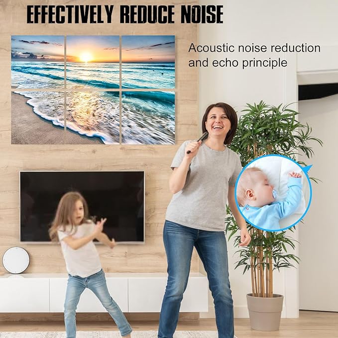 YPY Acoustic Panels: Beach Wall Art Sound Proofing Panels