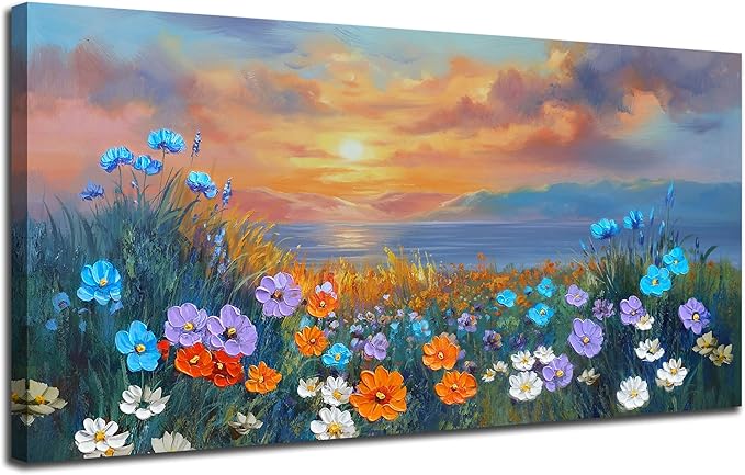 Ardemy Landscape Wall Art for Living Room Extra Large Wildflower Pictures Wall