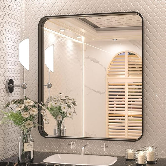 TETOTE 32 x 36 Inch Black Mirror