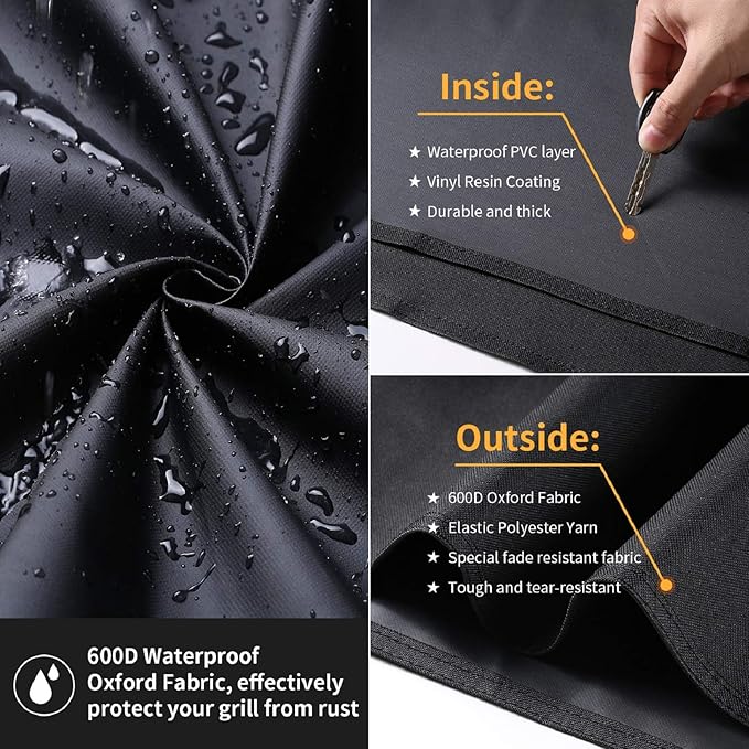 Grill Cover for Weber Charcoal Kettle, 22 Inch BBQ Grill Covers, Heavy Duty Waterproof Barbecue Accessories
