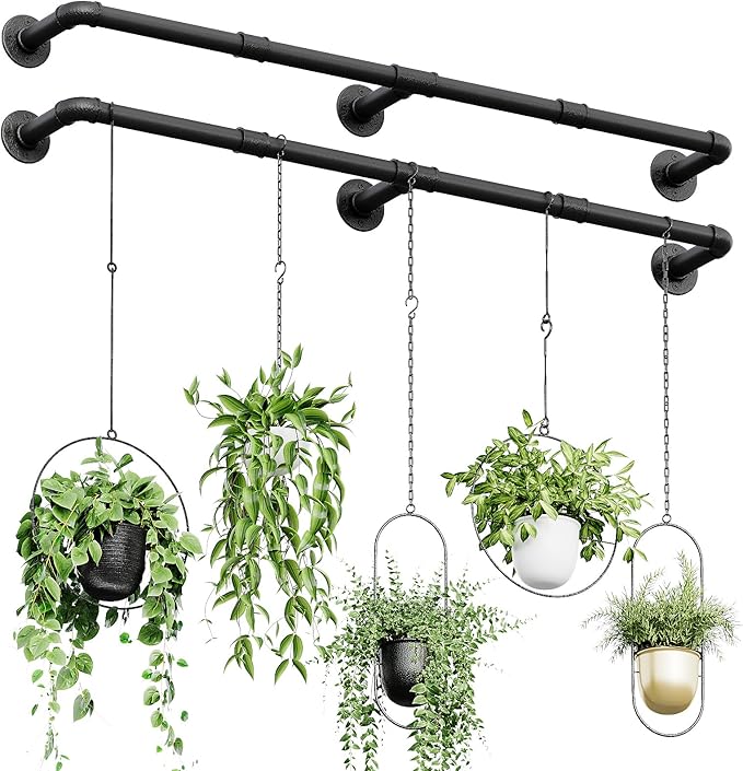 Bamworld Window Plant Hanger Indoor 63in 2PCS Hanging Planters
