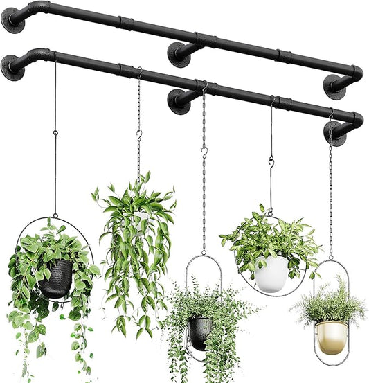 Bamworld Window Plant Hanger Indoor 63in 2PCS Hanging Planters