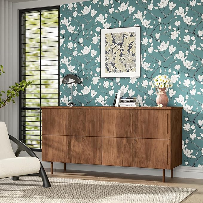 Laatse Blue and White Wallpaper Peel and Stick Vintage Floral Contact Paper