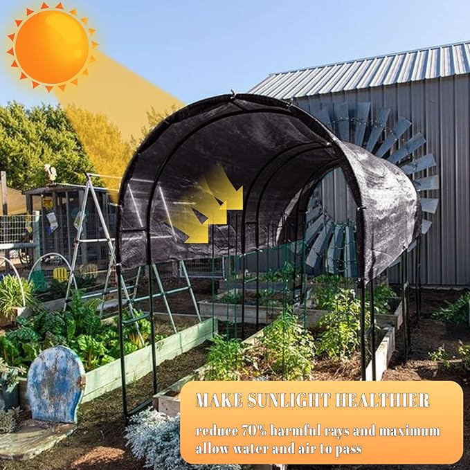 Cool Area 70% 6x12ft Sunblock Shade Cloth Cover Mesh UV Resistant Net for Garden Flower Plant Greenhouse, Black