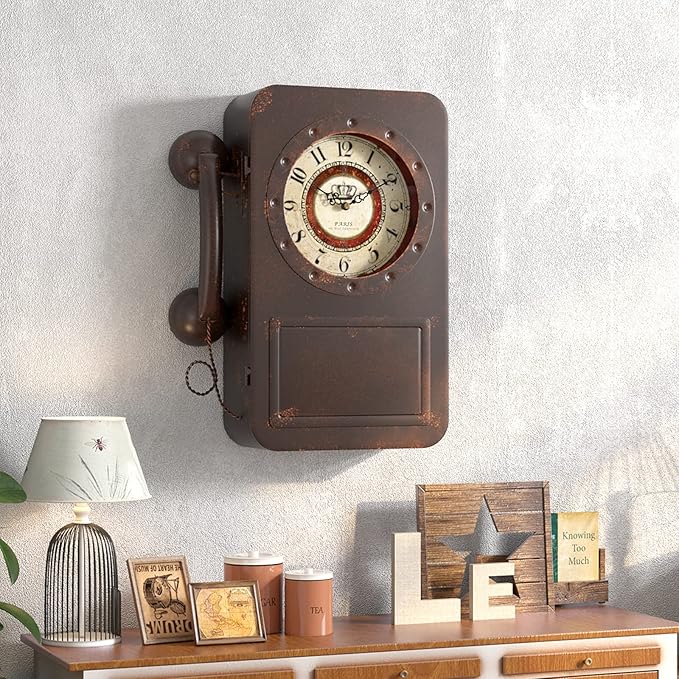 Abdurey Retro Old Telephone Wall Clock