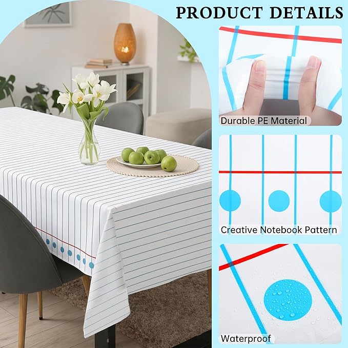 Kochorie 100 Ft x 54 Inch Back to School Notebook Tablecloth Roll Plastic