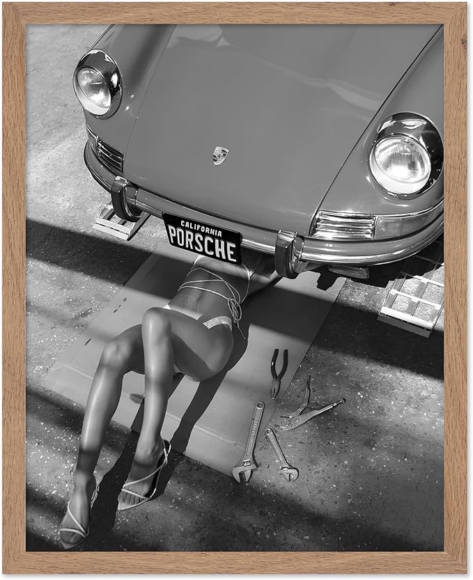 Poster Master Woman Under Classic Car Poster