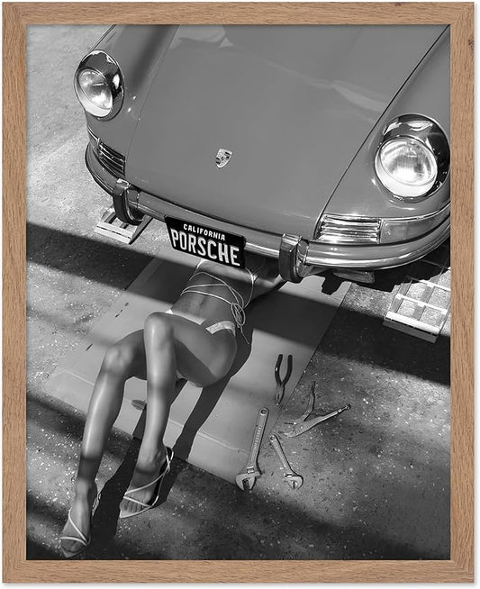 Poster Master Woman Under Classic Car Poster
