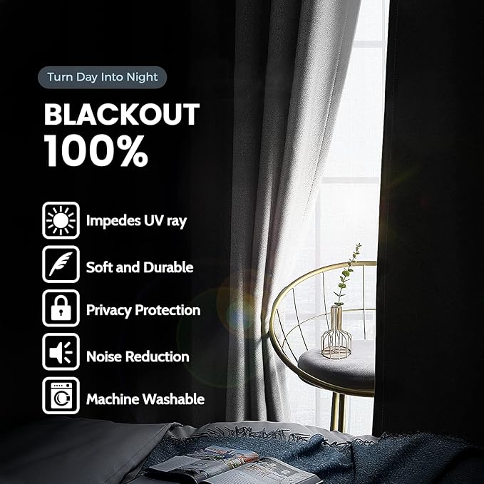 SimpleHome 100% Blackout Curtains