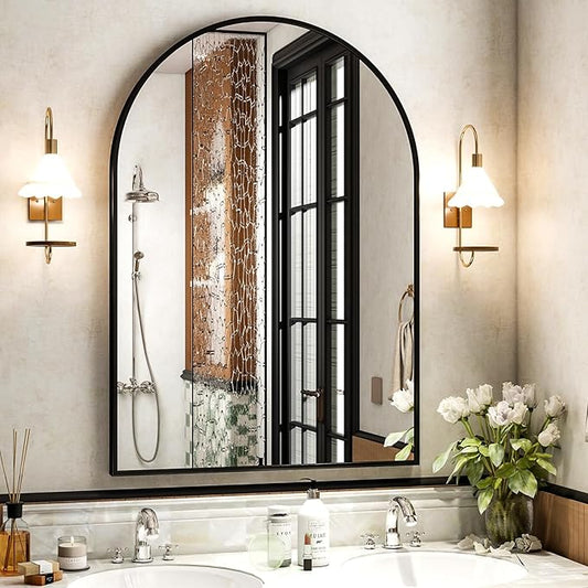 XRAMFY 30x38 Inch Arched Bathroom Mirror