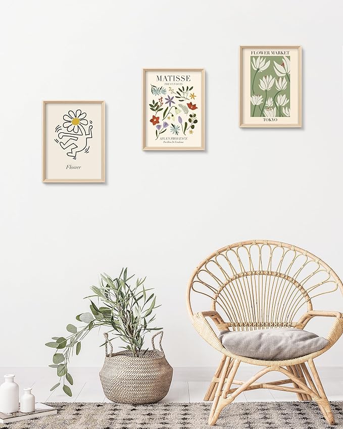 Framed Matisse Canvas Wall Art for Bedroom, Abstract Matisse Canvas Wall Decor