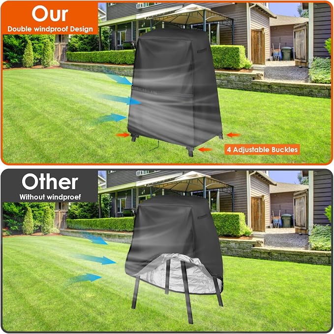 Cover for Ninja Woodfire Grill Compatible with Ninja Pizza Oven OO101 with Stand,Waterproof Covers for Ninjaa Woodfire Outdoor Grill with Adjustable Drawstrings and Buckles(Cover Only)