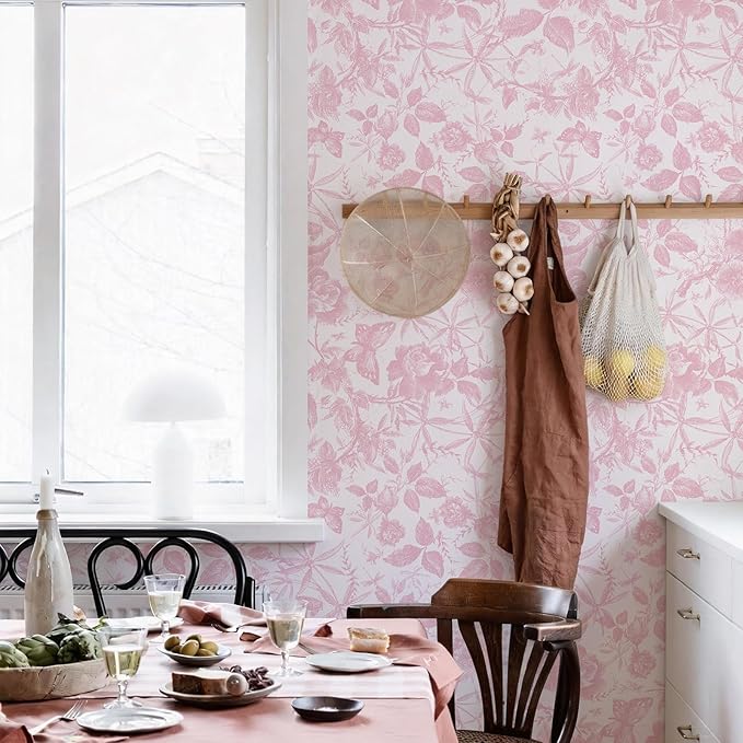 JiffDiff Floral Vintage Wallpaper Peel and Stick