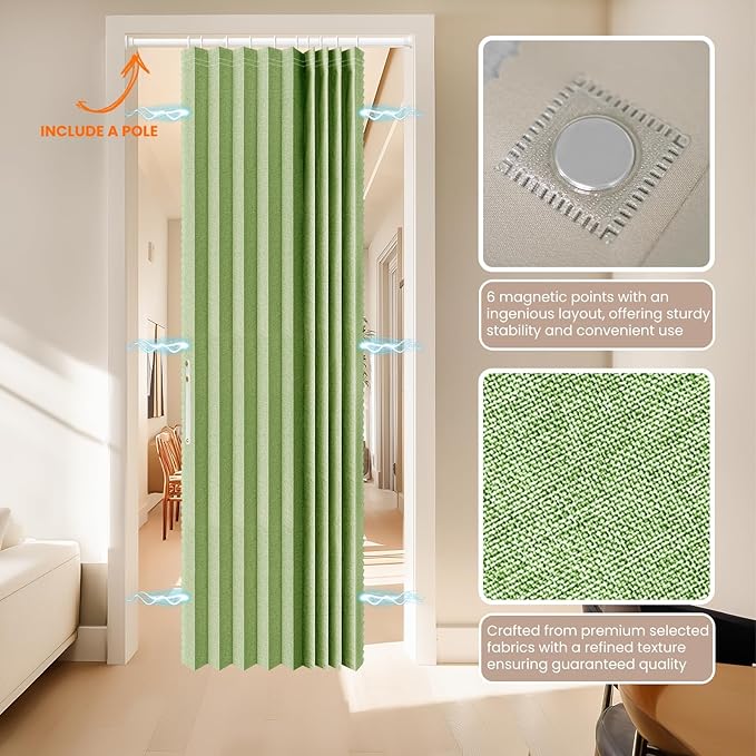 AJAZZ Blackout Magnetic Door Curtain