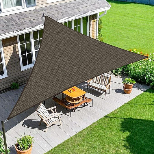Amagenix Sun Shade Sail 4'X4'X4' Curved Edge Outdoor Shade Canopy Mocha Breathable 95% UV Block Shade Cloth for Patio Garden Backyard (We Make Custom Size)