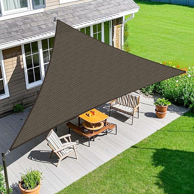 Amagenix Sun Shade Sail 17X17X17 Curved Edge Outdoor Shade Canopy Mocha Breathable 95% UV Block Shade Cloth for Patio Garden Backyard (We Make Custom Size)