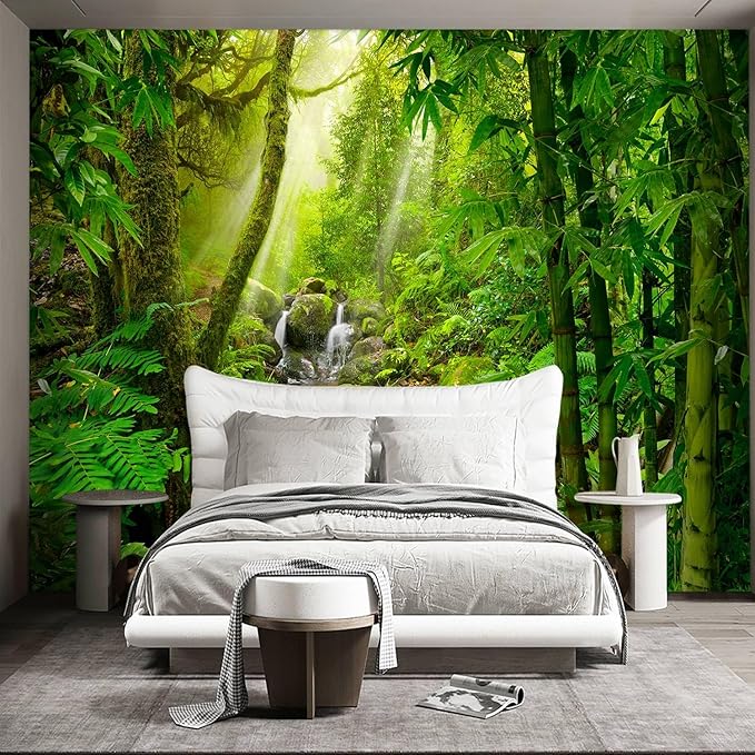 Green Forest Tropical Rainforest wallpeper Living Room Bedroom Nature Jungle