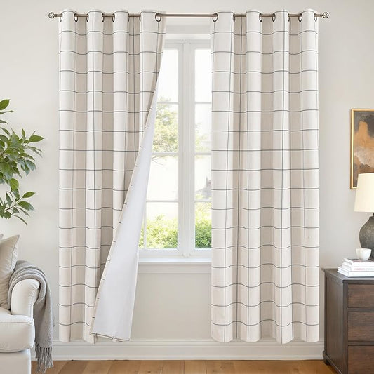 Lajode Linen Blackout Curtains for Living Room
