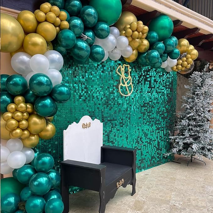 COKAOBE Emerald Green Shimmer Wall Backdrop, Photo Backdrops