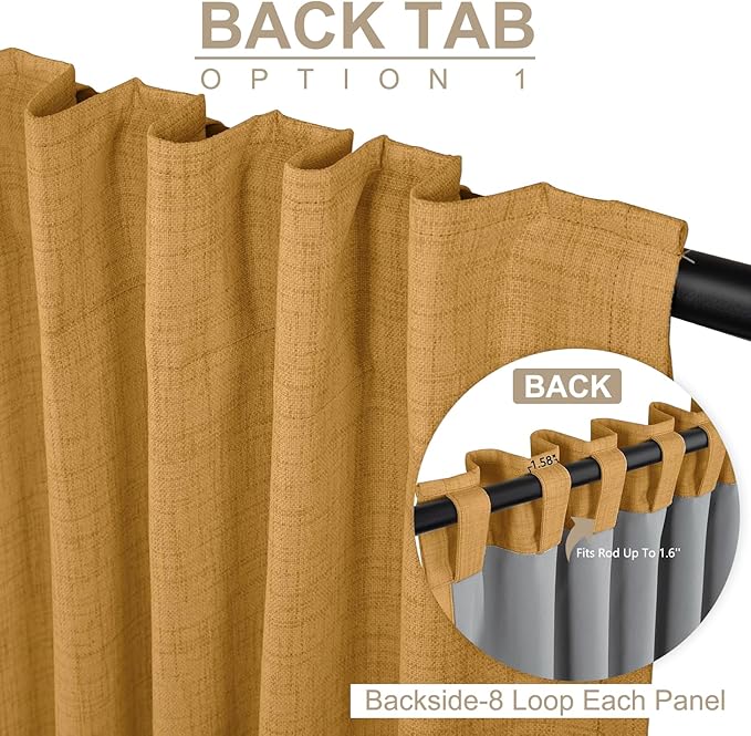 100% Blackout Shield Linen Blackout Curtains