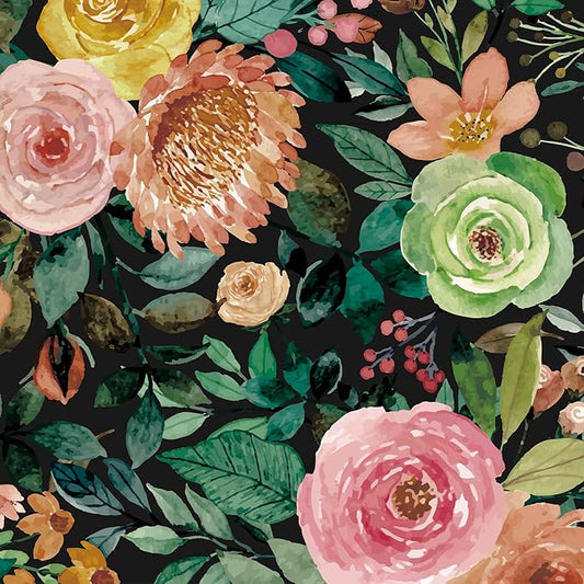 JiffDiff Floral Pattern Self-Adhesive Contact Paper, Oil and Water Resistant