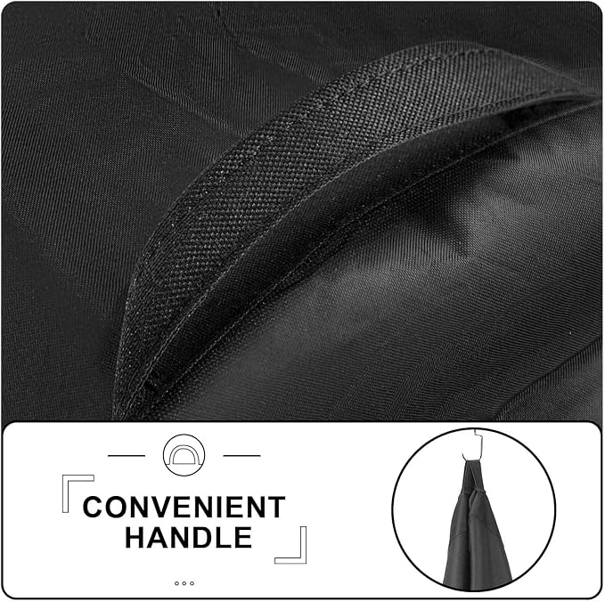 Grisun Grill Cover for Oklahoma Joe's Rider 900 & Rider DLX Grills, Anti-Fade Waterproof Charcoal Offset Smoker Cover, Strap for Fix, Fabric Handle for Easy Put On and Take Off, 600D Material, Black