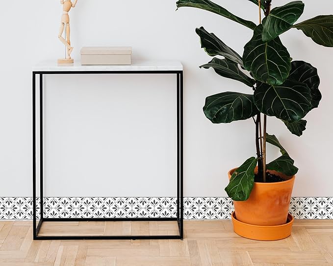 FLFK Wallpaper Border Black and White Patterns Peel and Stick Wall Border Self