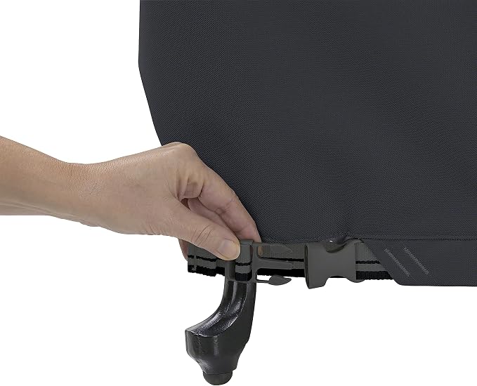Classic Accessories Ravenna Water-Resistant 37 Inch Built-in BBQ Grill Top Cover, Black