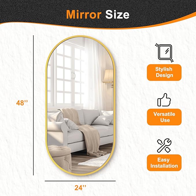 Delma Bathroom Wall Full Length Mirror