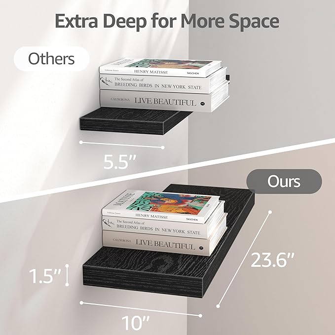 QEEIG 10" Deep Floating Shelves