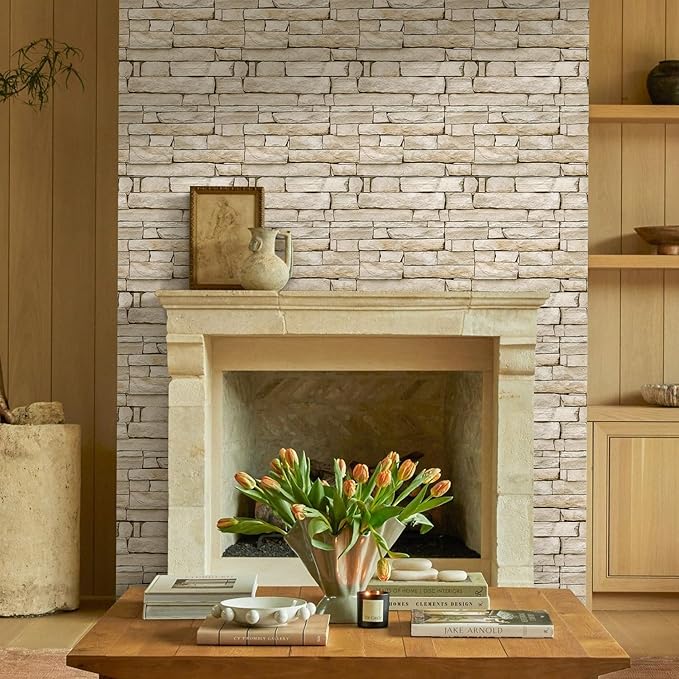 COMSTICKC 3D Peel and Stick Faux Stone Wall Sticker, Ultra-Light Thin PVC Rock