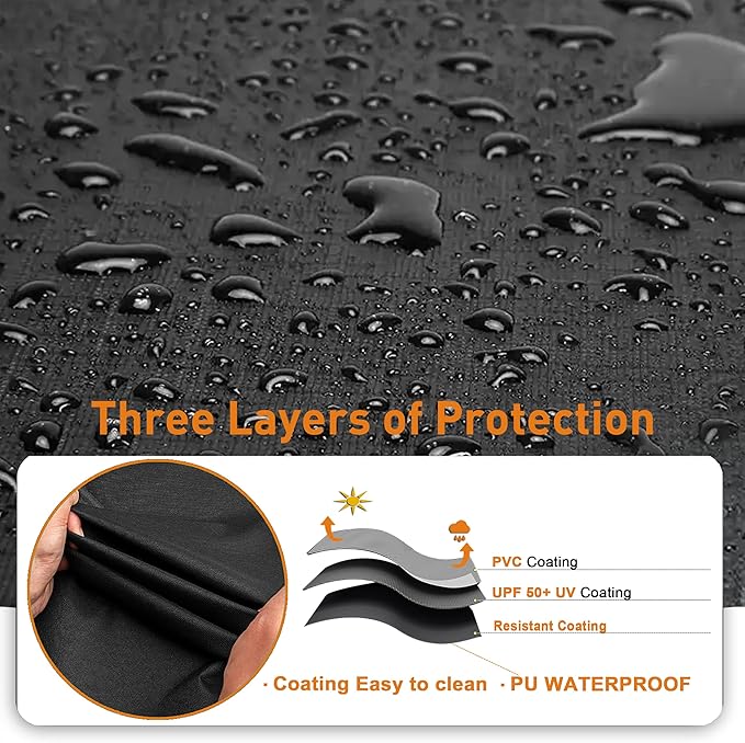 Grill Cover, Universal 48" BBQ Grill Cover for Outdoor Grill, Waterproof, Weather Resistant, Fade Resistant Gas Grill Cover with Adjustable Double Straps for Weber, Char-broil, Nexgrill, etc