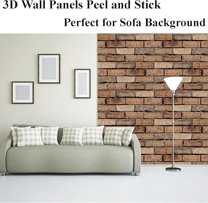 3D Wall Panels Peel and Stick, 10 Pack 3D Waterproof Self-Adhesive Wallpaper
