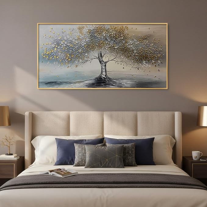 Large Gold Framed Tree of Life Wall Art