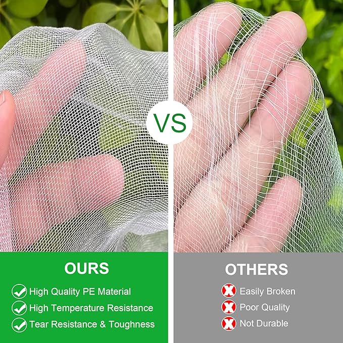 Garden Netting 10x33FT Ultra Fine Mesh Netting Bird Barrier Protection Vegetable Fruit Tree Bushes Plant Cover for Raised Bed