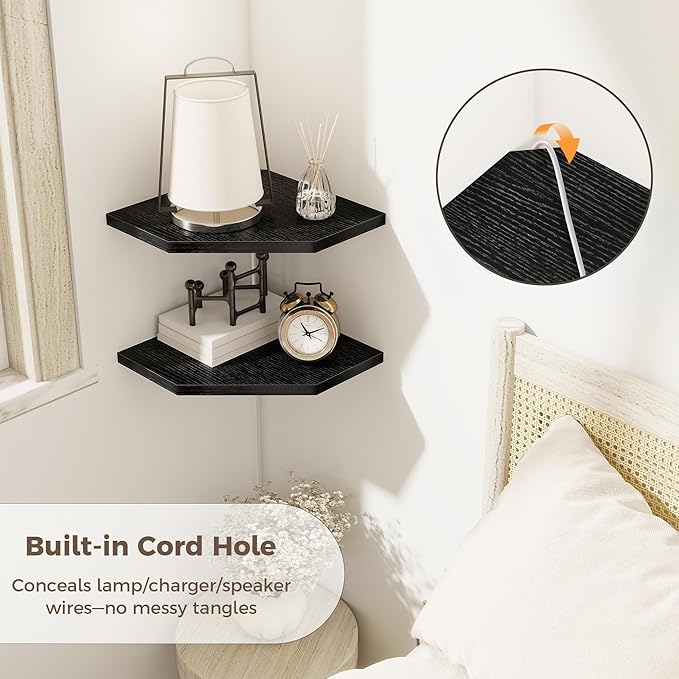 Corner Shelves 4-Pack for Bathroom & Kitchen, Space-Saving Floating Corner Wall