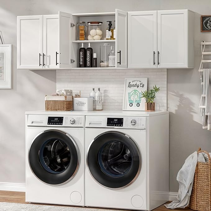FIMELLO 47.2" W Laundry Room Cabinets Wall Mounted, Laundry Wall Cabinet