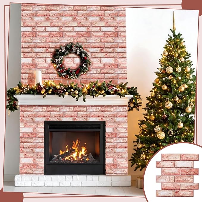 12PCS 3D Wall Panels Peel and Stick Foam Faux Brick Wall Panels, Self-Adhesive