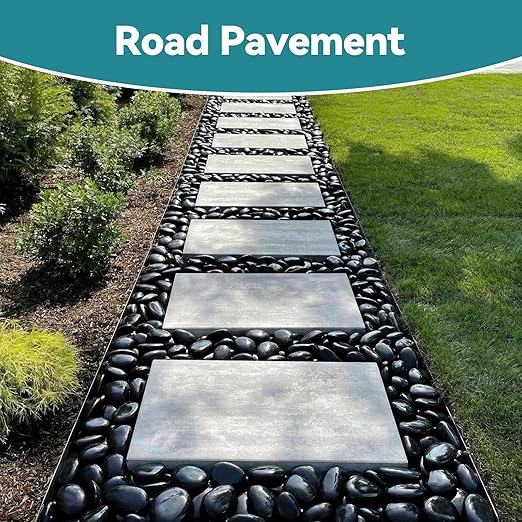 40lbs Black Rocks for Planters, 2-3 Inch Decorative Rocks for Potted Plants, Polished Garden Stones for Outdoor Landscaping, Walkways, Yard, River Rocks for Flower Pots, Vase
