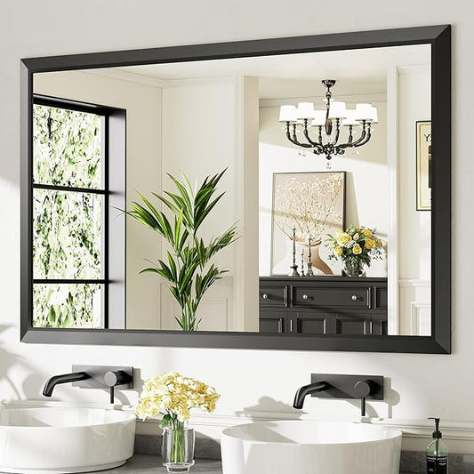 Briivue 55x36 Inch Black Bathroom Mirror