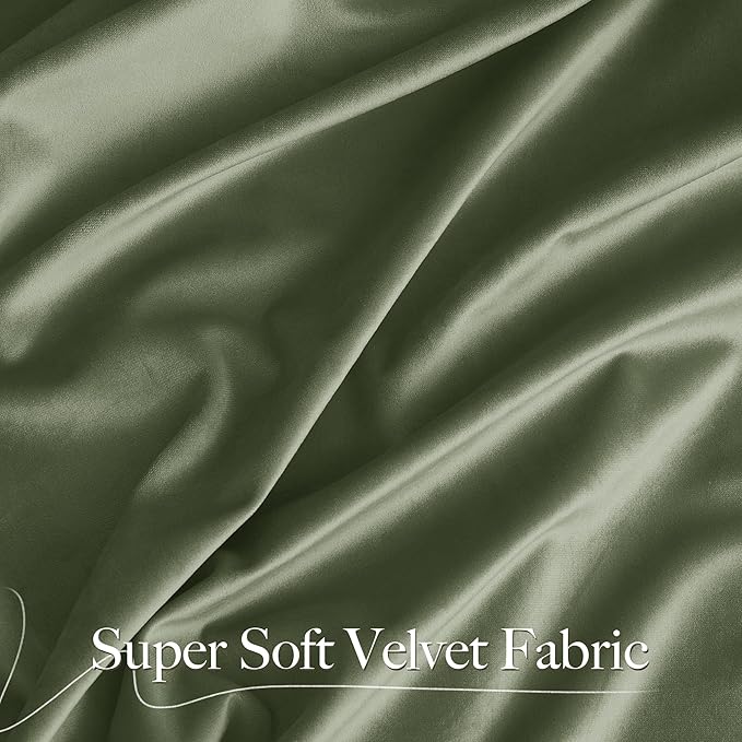 NICETOWN Sage Green Room Darkening Curtains & Drapes 120 inches Long 2 Panels