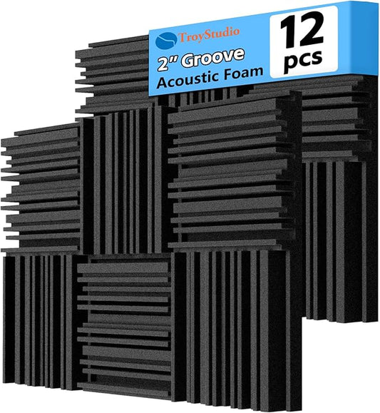 TroyStudio Thick Acoustic Foam Panels, Dense Soundproof Padding Tile, Recording