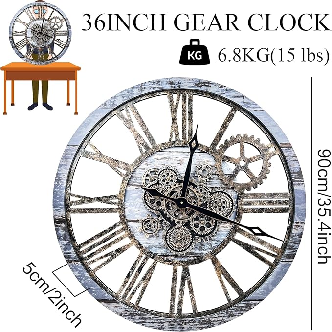 B-Style 36 Inch Large Wall Clock