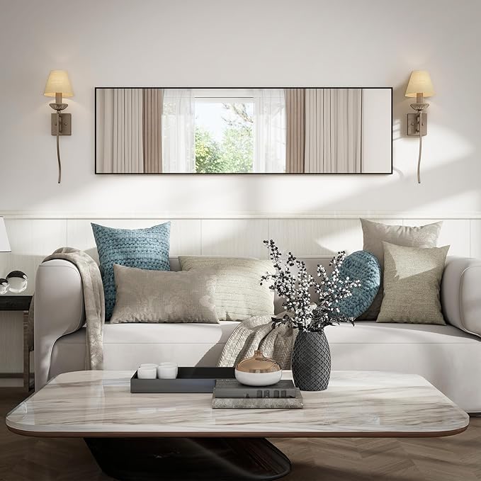 Full Length Door Mirror 14x48, Metal Frame