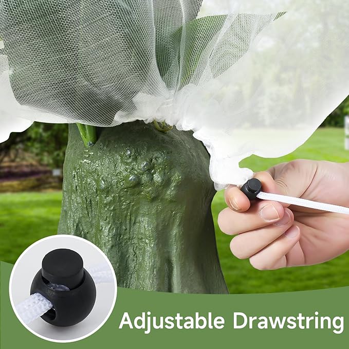 Bird Netting for Blueberry Bushes, 3 Pack 4.9 X 3.2 Ft Cicada Netting for Fruit Trees, Blueberry Bush Netting Cover, Protective Garden Plant Covers for Tomatoes, Flowers, Vegetables