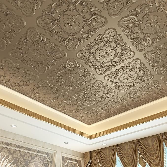 Art3dwallpanels 12 Pack Drop Ceiling Tiles, 24 x 24 Inch High Grade PVC 3D Wall