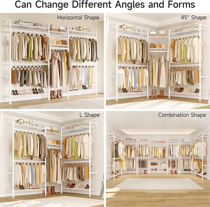 ONBRILL H3 Plus Expandable Wall Mounted Closet System, 5.7FT-8.2FT Closet