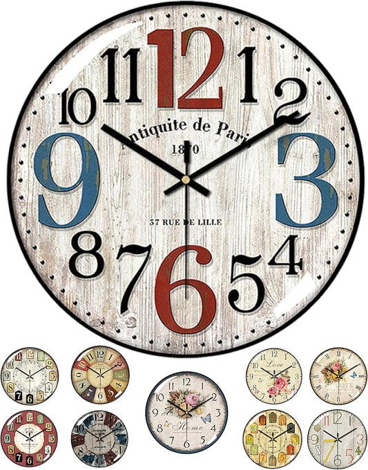Decorative Wall Clocks Batterys Operated, Retro Wall Clock