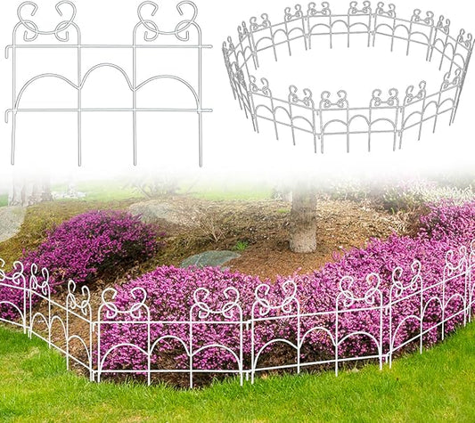 ARIFARO Decorative Garden Fence, 20 Pack, 28 ft Metal Flower Bed Border Fence, Small Garden Fence for Edging Lawn Yard Patio, No Dig Movable Panels（13" H x 17" W）
