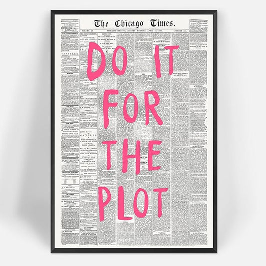 Liyark Retro Black And White Chicago Newspaper Poster Pink Trendy Preppy